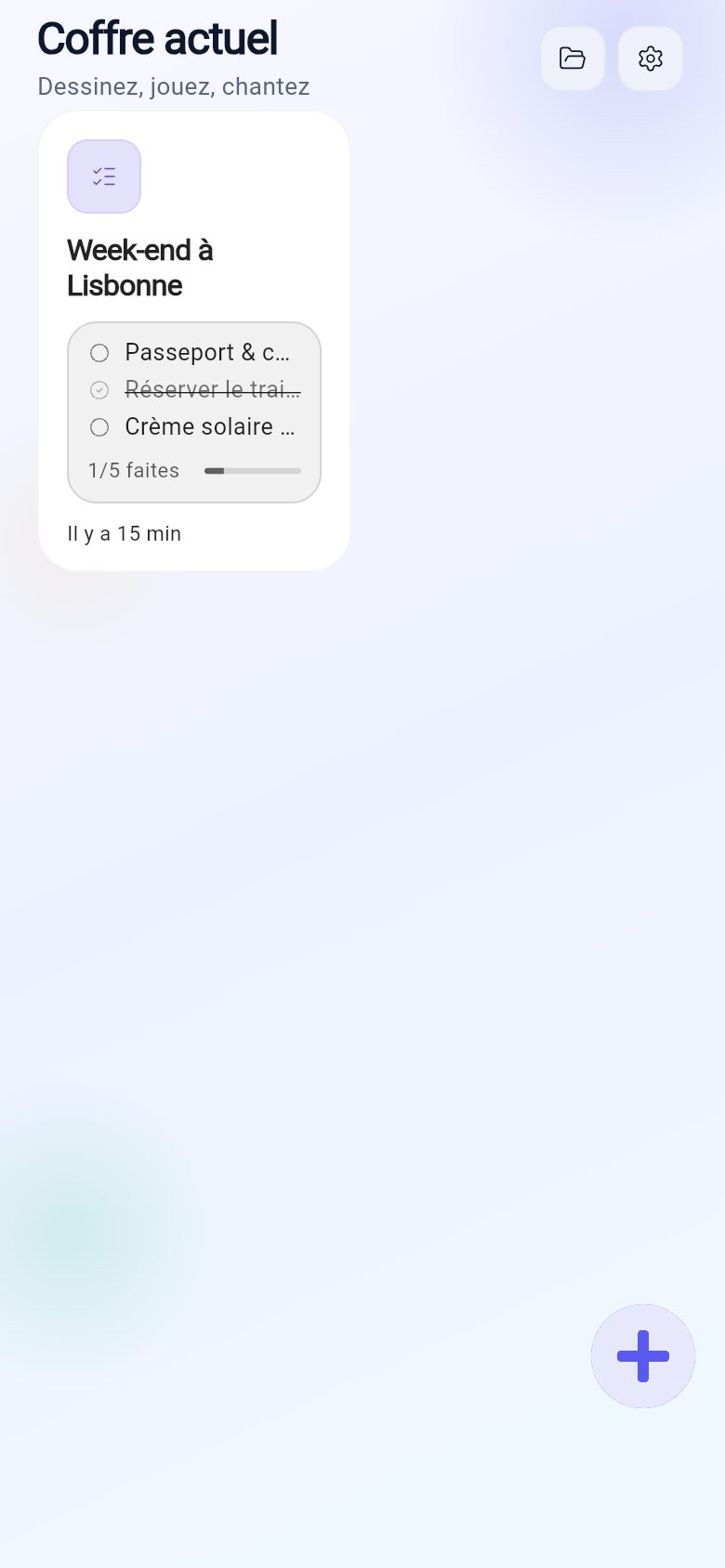 Capture réelle de DoNote : écran d’accueil avec la liste en cours